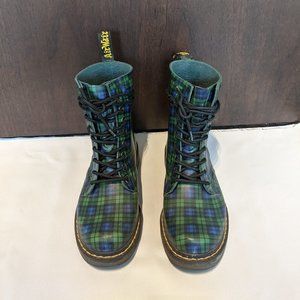 Dr Martens Green Tartan Boots